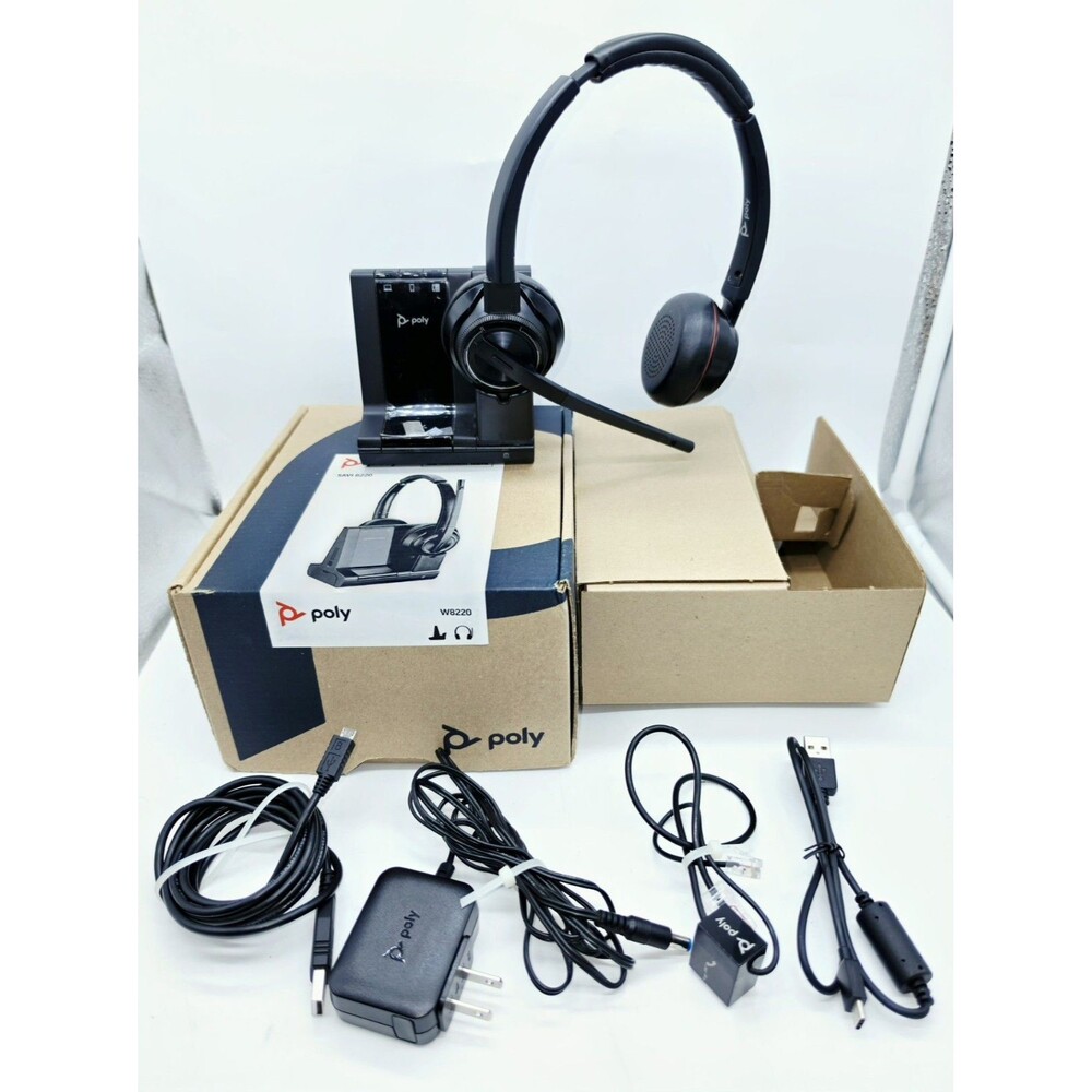 Poly Plantronics Savi 8220-M Wireless Stereo Headset DECT - Open Box complete